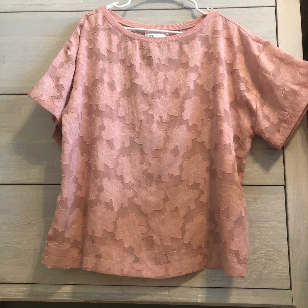 ** Nordstrom Rack ** Pink Floral Sheer Blouse - Picture 5 of 5